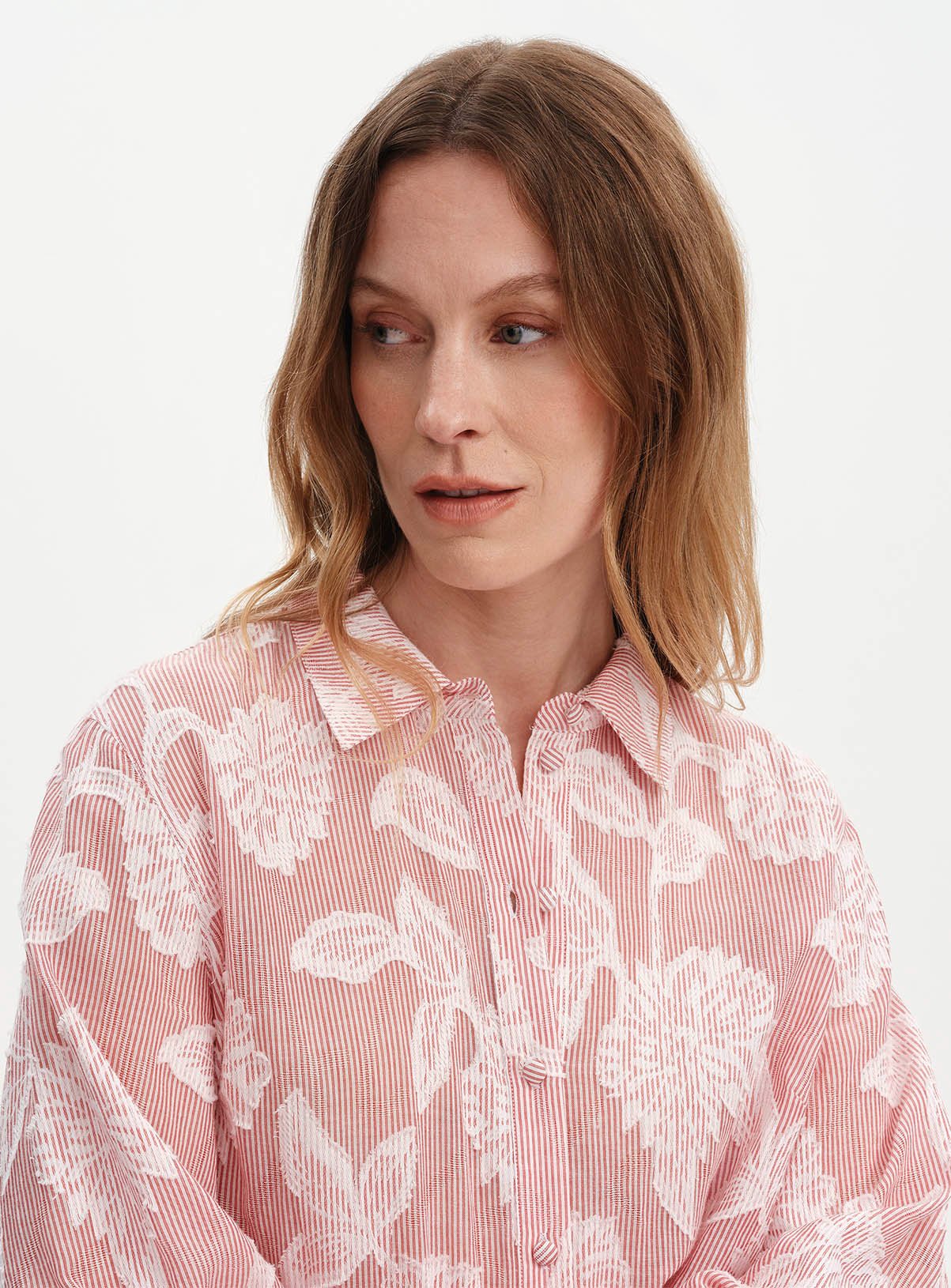 FINERY Heidi Floral Stripe Collared Blouse 20 - Image 2 thumbnail